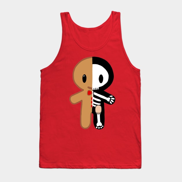 Gingerbread Man Skeleton with Ostomy Bag (Red) Tank Top by CaitlynConnor